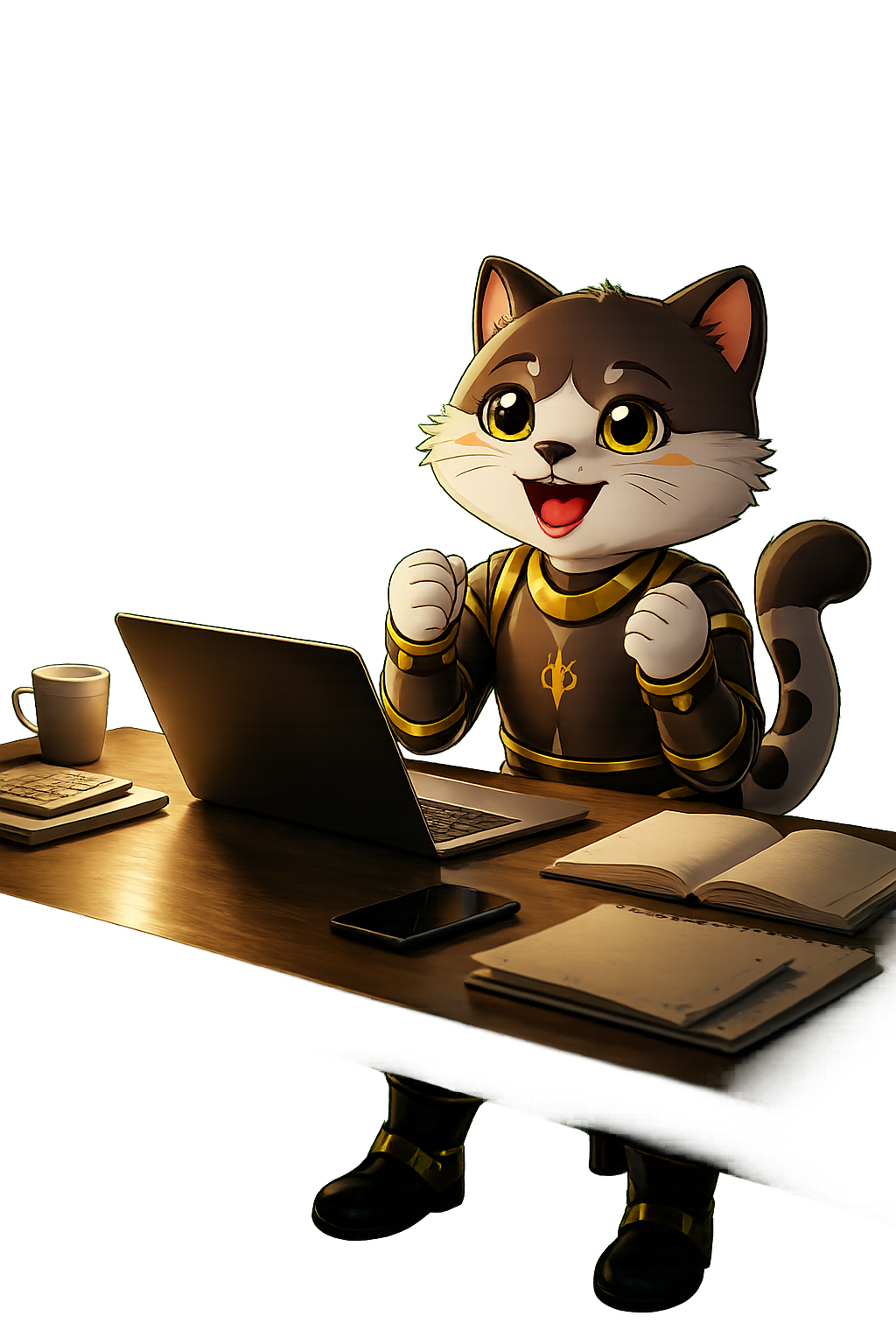 Cory working at a desk