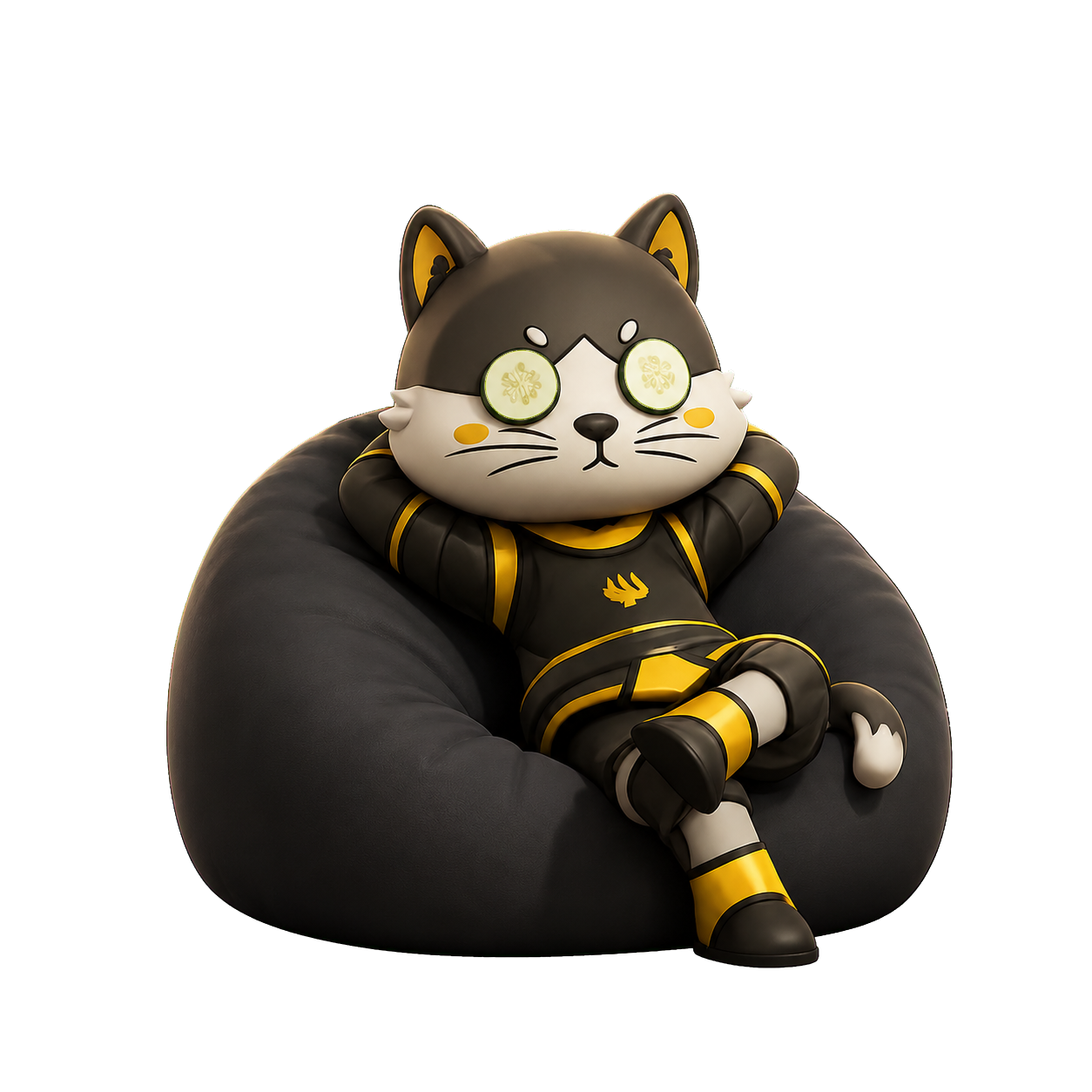 Cory relaxing on a beanbag