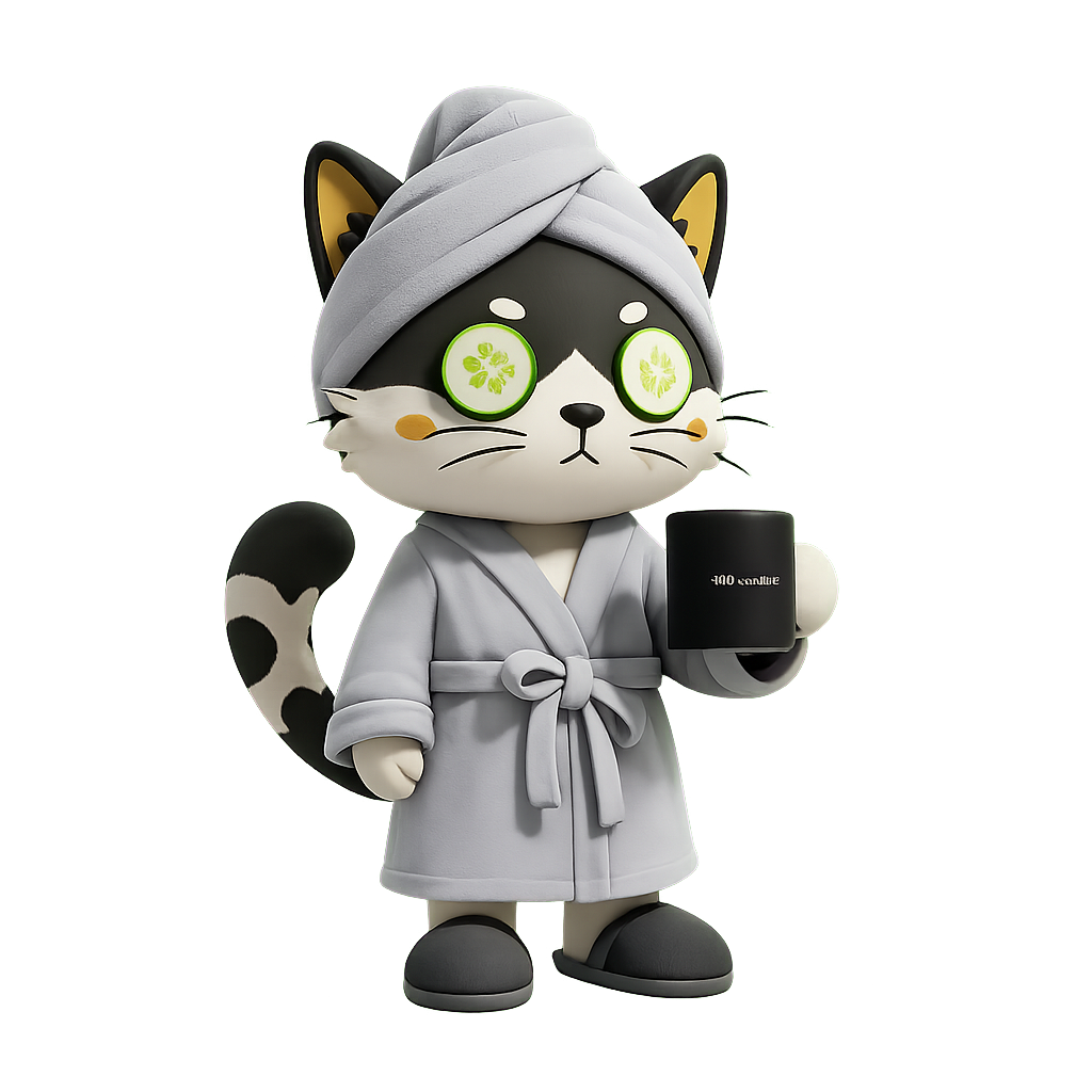 Cory in a robe holding a mug